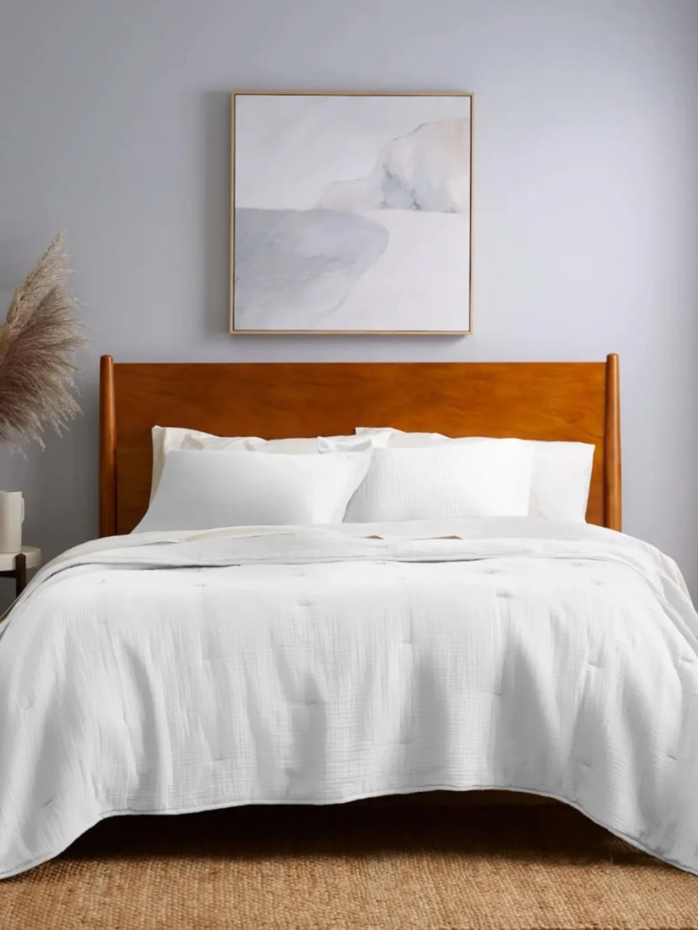 new Organic Cotton Gauze Dream Quilt white queen standard